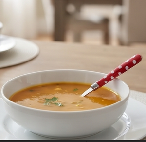 Juego de Cubiertos Rojos con Diseño de Puntos, de Acero Inoxidable, Aptos para Lavavajillas, con Mangos de Plástico, Juego de Cubiertos para Fiestas - Product Image 6