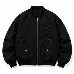 OEM Men's Lightweight Bomber <b>Jacket</b> Breathable Zip Front <b>Jacket</b> for Spring and Fall Seasons - Product Image 2