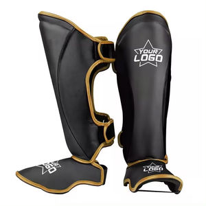 Espinilleras Profesionales Personalizadas para Entrenamiento de Muay Thai y Kickboxing, Espinilleras de Cuero PU, Diseño Ajustable y Transpirable para Piernas y Pies - Product Image 4