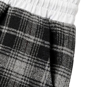 <b>Womens</b> <b>Black</b> Plaid Wide Leg Lounge <b>Pants</b> White Elastic Waistband Drawstring Side Pockets Casual Sleepwear Bottoms Daily In - Product Image 4