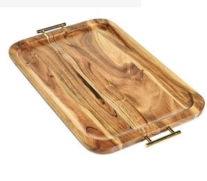 Bandeja Rectangular de Madera para Servir, Diseño Minimalista Pulido, Color Sólido, Platos y Vajilla Duraderos - Product Image 5