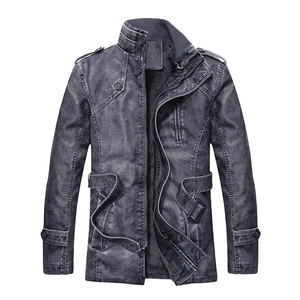 Wholesale Men Genuine Premium <b>Leather</b> Slim Fit Biker Style <b>Winter</b> Fashion Motorcycle <b>Jacket</b> Windproof Waterproof Sheep Stand - Product Image 4