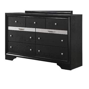 Comò da 7 cassetti in 1 pezzo di lusso moderno con vassoio da gioielliere in argento con pannello per camera da letto mobili in legno massiccio - Product Image 2