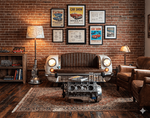 Industrial Car Style <b>Sofa</b> Solid Wood <b>Legs</b> Recycled Automobile Couch Restaurant Furniture Office Furniture And Club - Product Image 6