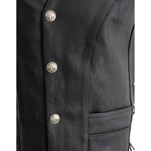 Chaleco de Motociclismo Samroz Sports, de Cuero Genuino, Personalizado, Casual, con Cierre de Cremallera en V, Precios Económicos al por Mayor, Transpirable, para Hombre - Product Image 3