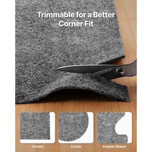 10 X 14 ft Non-Slip Rug Pad Dual Surface Felt <b>Cushion</b> Rubber Gripper Carpet Area Mat <b>Padding</b> for Hardwood Floors Rug Protectors - Product Image 5