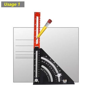 Righello a triangolo in lega di alluminio, righello a triangolo pieghevole di misurazione quadrato, strumento di Layout con goniometro di precisione di Base multi-angolo - Product Image 4