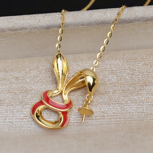 ชุดสร้อยคอเงินแท้ S925 ลายกระต่ายนำโชค พร้อมอุปกรณ์ DIY สำหรับทำสร้อยคอแบบหยดน้ำ  สำหรับผู้หญิง  ใส่ไข่มุก 6-8 มม.  จี้แฟชั่น - Product Image 5