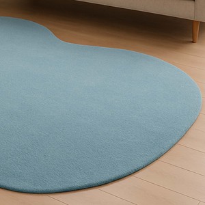 Alfombra de Lana 100% Tejida a Mano con Diseño de Nubes |   Alfombra Azul Minimalista de Forma Irregular para Decoración del Hogar, Precio de Fábrica - Product Image 4