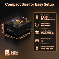 Machine à fumée U`King 1200w avec effets LED RGB, télécommande et contrôle DMX, bandes lumineuses colorées, machine à fumée pour DJ, discothèque, fête, Noël