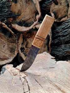 Couteaux et accessoires médiévaux de dernière conception, lame en acier Damas, manche en bois de frêne, couteaux Viking Pukko Birka forgés à la main - Product Image 2