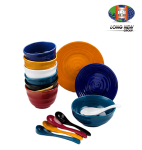 Ensemble de vaisselle en plastique PET personnalisé LONGNEW |   Assiettes, bols, tasses et cuillères de service de qualité alimentaire - Product Image 4