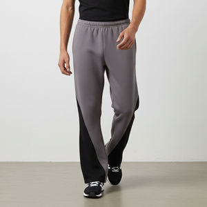 <b>Plus</b> <b>Size</b> Men's Gray <b>Black</b> Color Blocked Sweatpants Elastic Waist Casual Breathable Side Pockets Knitted Fleece Pants Autumn - Product Image 3