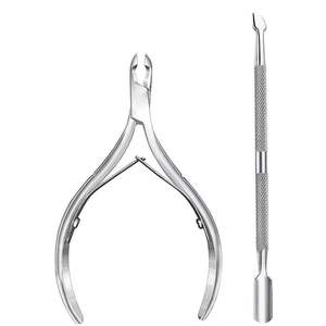 Cortacutículas de Alta Calidad con Empujador de Cutículas, Removedor y Cortador de Cutículas de Acero Inoxidable de Grado Profesional, Duradero para Manicura - Product Image 1