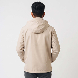 Veste coupe-vent légère pour homme avec capuche, logo personnalisé imprimé, 100% nylon, veste de pluie pour homme, randonnée, camping, coupe-vent à capuche - Product Image 2