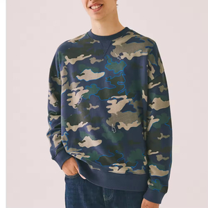 Sudadera de moda para hombre con paneles de camuflaje, verde oliva, de algodón, cuello redondo, de alta calidad, estilo streetwear, venta al por mayor 2026 - Product Image 6
