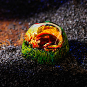 Teclas Místicas de Anime, Teclas Artesanales Personalizadas, Teclas Anime Lindas, Teclas Verdes, Juego de Teclas, Teclas de Resina - Product Image 3