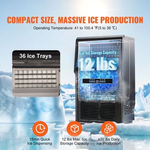 Commercial LED Digital <b>Ice</b> Maker <b>Machine</b> 70lbs/24H Capacity 36 <b>Ice</b> Cubes in 15 Minutes 500kg Storage - Product Image 2