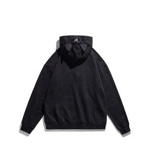 เสื้อฮู้ดดี้สีชมพูพาสเทลน่ารัก ลายหูแมว ผ้าฟลีซหนานุ่ม ทรงหลวมไหล่ตก สวมใส่สบาย ขายส่ง - Product Image 2