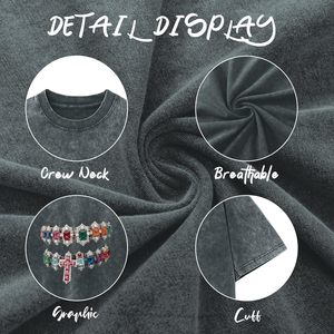 Camiseta Oversize para Hombre, de Algodón, de Corte Holgado y Cuadrado, con Hombros Caídos, Manga Corta, Estilo Casual y Urbano - Product Image 6