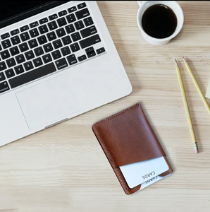 Custom High Quality Lightweight Men's Card Holder <b>WalletS</b> Mini <b>Smart</b> Slim Crazy Horse Leather Custom Genuine Leather Long Pocket - Product Image 2