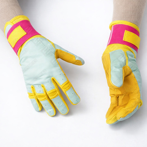 Wholesale Price Comfortable Long Cuff Sport Softball Training Original Cowhide Leather Baseball Batting Gloves Infield - Product Image 2