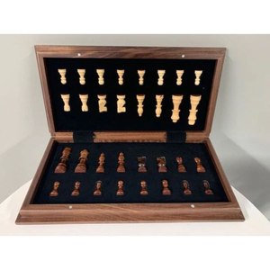 Juego de Ajedrez Magnético de Viaje, Hecho a Mano con Madera de Acacia Ecológica, Tablero Plegable Pulido, Almacenamiento Elegante, Tema Antiguo, Simple - Product Image 2