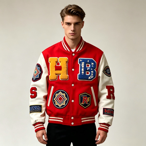 Chaqueta de Mezclilla Personalizada para Hombre, Estilo Moderno, Poliéster/Algodón, Cuello Alto, Invierno, Parche Bordado Dunk 21, Ropa Urbana, Béisbol, Secado Rápido - Product Image 2