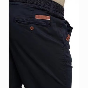 Wholesale Men's Business Casual Woven Cotton Shorts Summer Golf Elastic Waist Closure 100% <b>Canvas</b> Solid <b>Plain</b> Dyed Mid Waist - Product Image 5