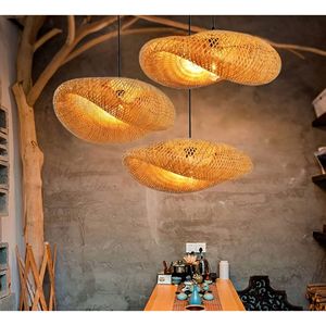 Handwoven Rattan Pendant Ceiling Lamp Decorative Hanging <b>Light</b> for Cafe <b>Dining</b> Room Resort Home Decoration - Product Image 5
