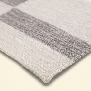 Tapis en laine tufté à la main gris ivoire Cloudline Blocks, moderne, abstrait, linéaire, antidérapant, écologique, pour salon, hôtel - Product Image 5