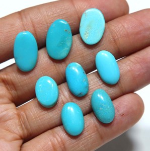 Turquoise naturelle d'Arizona, cabochon ovale, pierre précieuse en vrac pour la fabrication de bijoux, vente en gros de pierres de turquoise d'Arizona - Product Image 2