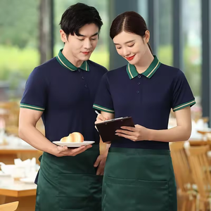 Uniforme de Polo para Personal Empleados Camareros Ropa de Trabajo Camiseta Uniforme Laboral Logotipo Bordado Restaurante Bar Camiseta Polo - Product Image 4