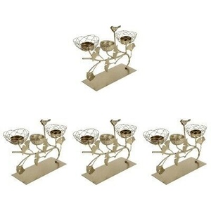 Elegant gold floral metal candle holder multi cup artistic branch design <b>decorative</b> <b>table</b> centerpiece luxury home <b>decor</b> stylish - Product Image 1