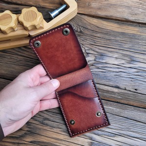 Cartera de Cuero al por Mayor, Elegante Cartera Cuadrada Hecha a Mano para Hombre, Protección RFID, Ranuras para Tarjetas, Bolsillo para Efectivo, Compartimento para Monedas - Product Image 3
