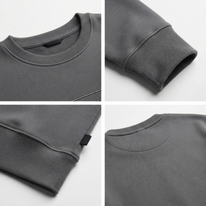เสื้อสเวตเชิ้ตคอกลมผู้ชายขายส่ง ปักโลโก้ตามสั่ง แบบสวมหัว ทรงมาตรฐาน OEM สไตล์ลำลองแนวสตรีทแวร์ สำหรับธุรกิจ B2B - Product Image 4