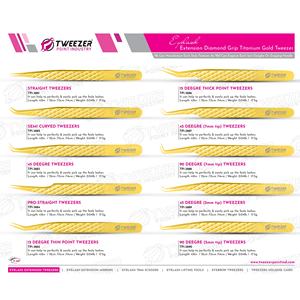 Pinzas para Extensión de Pestañas Individuales con Punta de Fibra, Color Dorado Plasma, Antiestáticas, de Acero Inoxidable Anticorrosivo, con Logotipo - Product Image 6