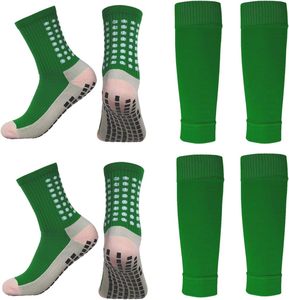 2 Set Anti-Slip <b>Grip</b> Soccer <b>Socks</b> with Shin Guard Sleeves, Sports Athletic <b>Socks</b> for Men Women - Product Image 3