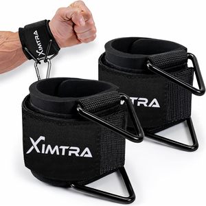XIMTRA Manchettes de soutien du poignet robustes de 7 mm avec anneau en D métallique pour l'haltérophilie et l'entraînement de force, fermeture réglable à boucle auto-agrippante, unisexe adulte - Product Image 1