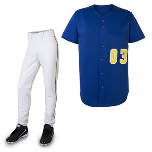Wholesale Best Selling Unisex Baseball Uniform Customized Logo Team Name 100% Polyester Cotton Short Sleeve Moisture-Wicking - Product Image 3