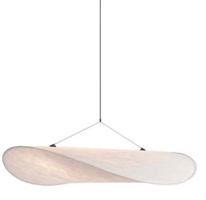 Modern Twisted Silk Ribbon Pendant <b>Light</b> with Electroplated Steel Frame for <b>Dining</b> Room Hotel - Product Image 1