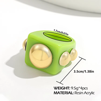 Y2K Bunter Harz-Statement-Ring Geometrischer Candy-Ring