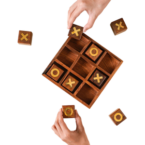 Jeu de Tic Tac Toe en bois pour table basse, décoration de salon et de bureau, jeux de société classiques pour les soirées en famille, pour enfants et adultes - Product Image 3