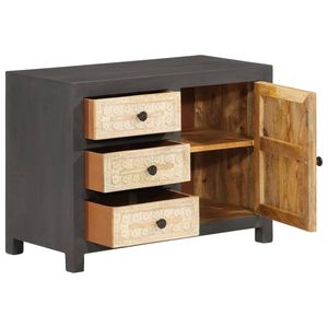 Grey And White Solid Mango Wood Rectangular <b>Sideboard</b> Antique Design Metal Handle Home Furniture - Product Image 6