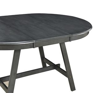 TREXM Tavolo da Pranzo Rotondo Allungabile per Sala da Pranzo, Tavolo in Legno Grigio - Product Image 3