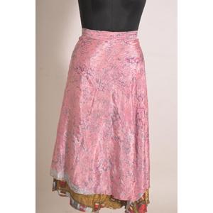 Falda Maxi Cruzada de Seda con Estampado Floral para Mujer, Hecha a Mano, Estilo Vintage, Elegante - Product Image 2