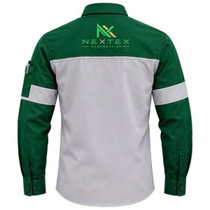 Ropa de Trabajo para Hombre, Camisa de Trabajo Verde Grisácea, Transpirable, Manga Larga, Uniforme de Seguridad, Bolsillos Reflectantes - Product Image 3
