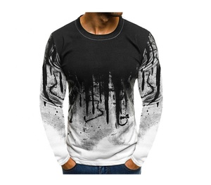 Camiseta Ligera para Hombre, Cuello Redondo, Corte Regular, Estampado Digital, Mezcla de Algodón/Poliéster, Estilo Hip Hop, Ecológica, Venta al Por Mayor - Product Image 5