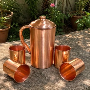 Beverage Pitcher Copper <b>Water</b> <b>Container</b> Copper Drinking Vessel Copper <b>Water</b> Pot Copper Lota Jug Traditional Copper Jug Tradition - Product Image 5