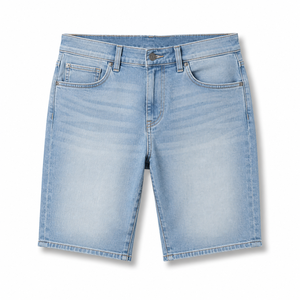 Pantalones Cortos de Mezclilla Baggy para Hombre con Lavado Desgastado Personalizado de Fábrica, Shorts Vaqueros con Bordado, Jorts para Hombre - Product Image 1